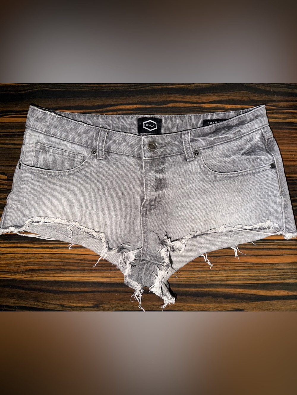 RVCA Women’s Light Grey Denim Shorts – Size 28